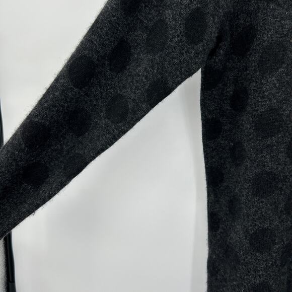 Halogen Cashmere Gray Black Polka Dot Crewneck Sweater Size XL - Picture 6 of 6